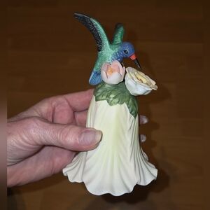 Vtg Nature's Song Porcelain Hummingbird Bell From Russ